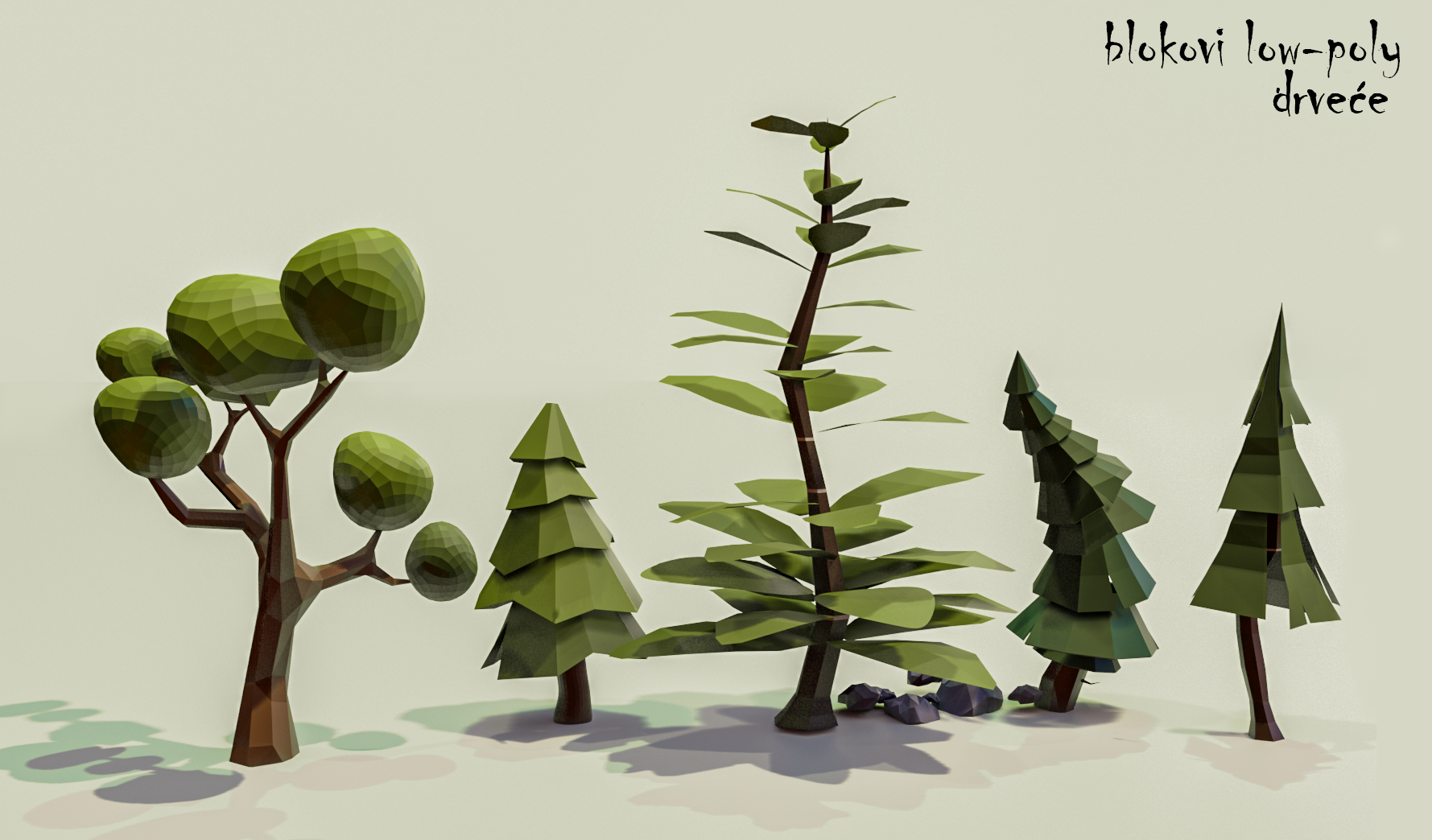 Low Poly trees pack preview image 1